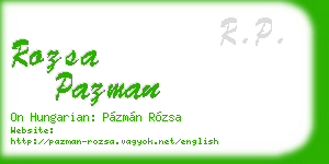 rozsa pazman business card